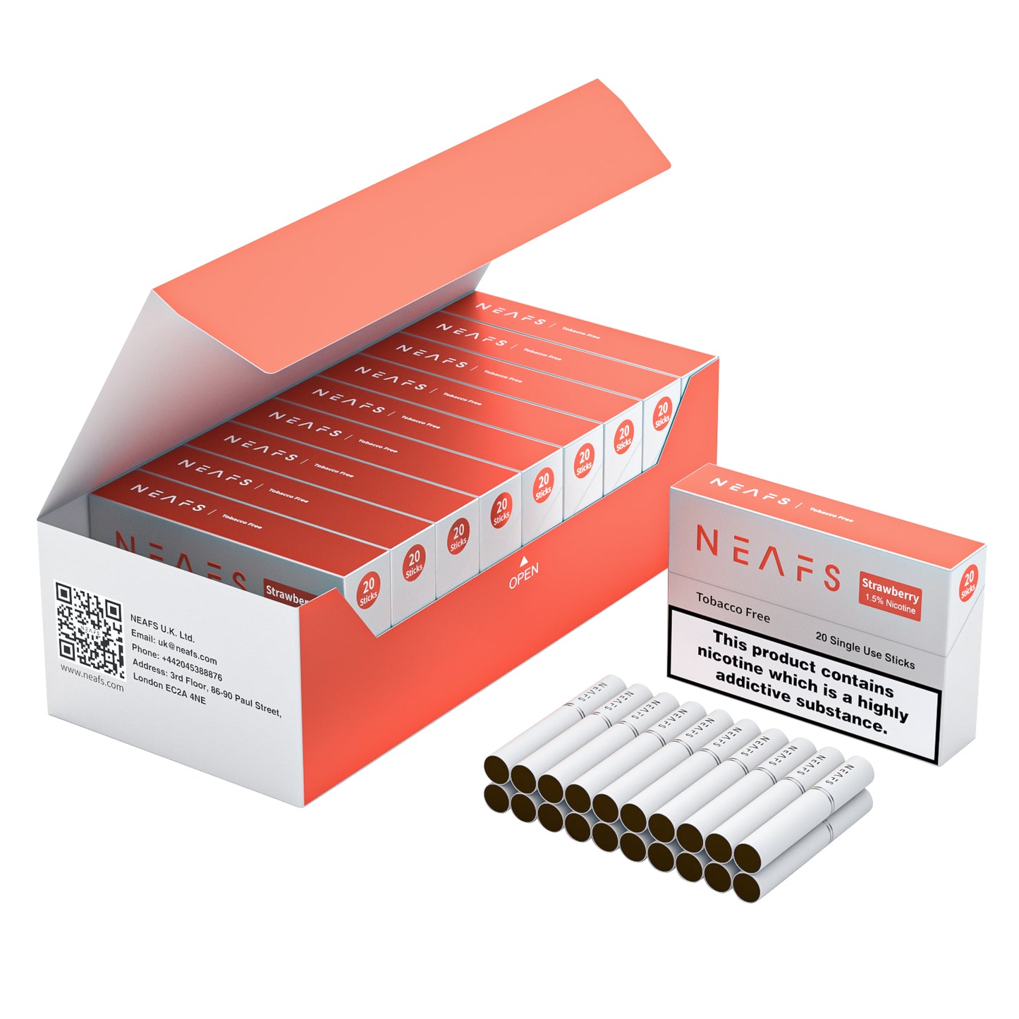 NEAFS Strawberry Tobacco Free Heated Sticks – 200 Sticks