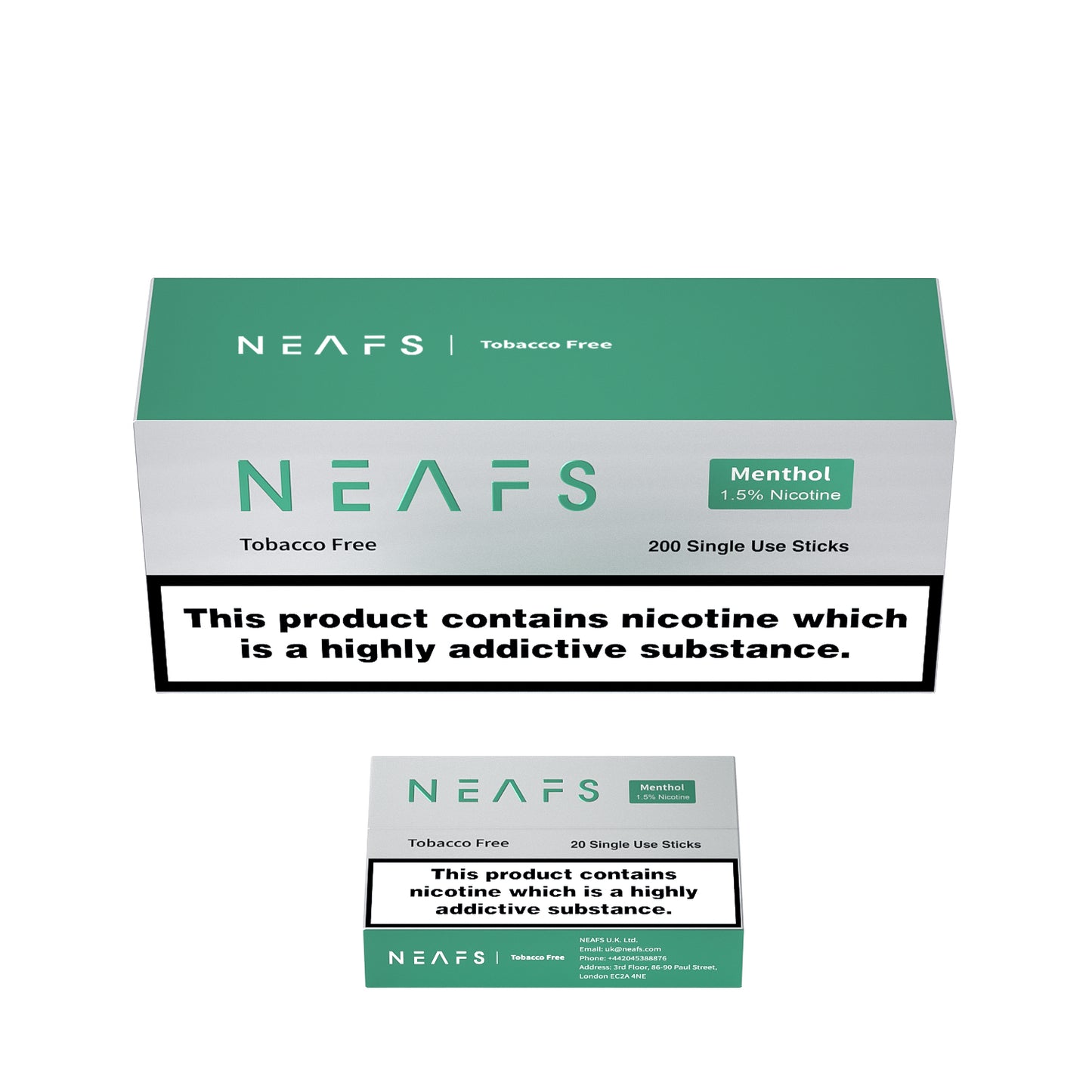 NEAFS Menthol Tobacco Free Heated Sticks – 200 Sticks
