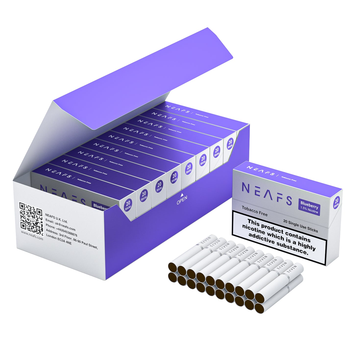NEAFS Blueberry Tobacco Free Heated Sticks – 200 Sticks